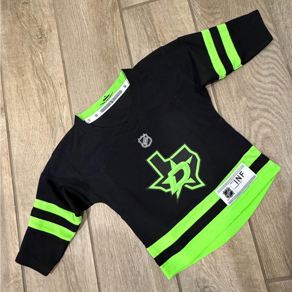 Dallas Stars black premier third hockey jersey size 12/24 month Infant size